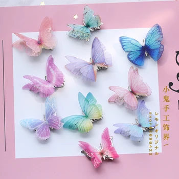 Simulering sommerfugl hår tilbehør ferie foto seaside klassiske kostume Hanfu Sen kvindelige crepe butterfly hårnål