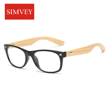 Simvey Guld, Træ, Bambus Nørd Briller Rammer Klassiske Retro Optiske Briller Rammer, Træ-Forestilling Ramme for Kvinder Mand