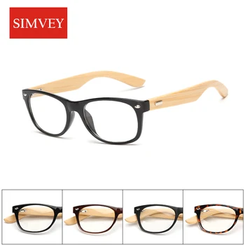 Simvey Guld, Træ, Bambus Nørd Briller Rammer Klassiske Retro Optiske Briller Rammer, Træ-Forestilling Ramme for Kvinder Mand