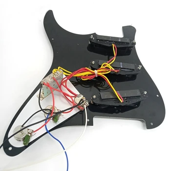 Single Coil SSS Elektrisk Guitar Pickguard Pickup Fyldt Prewired Bunden Plade 11 Huller 3Ply for ST SQ Guitar
