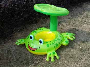 [ Sjov ] Plads Float Frog Swimmingpool Tilbehør PVC Børn, Oppustelige Pool Svømning Cirkel baby catoon gummibåd toy