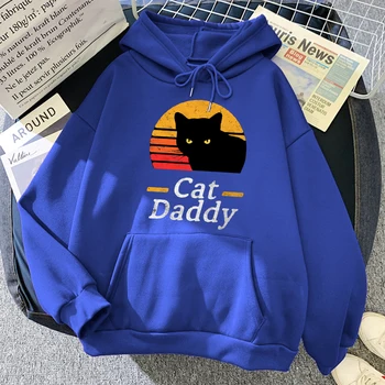 Sjove Black Cat Daddy Herre Hoodie Hip Hop Street Sweatshirts Efteråret Høj Kvalitet Pullover Oversize Løs Træningsdragt Til Mænd