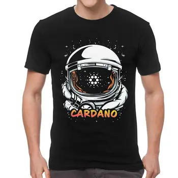 Sjove Cardano T Shirts Mænd kortærmet Bomulds T-shirts ADA Cryptocurrency og Astronaut Taxa til Månen Tee t-shirts Nyhed