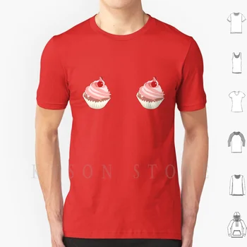 Sjove Cupcake Boobs T-Shirt / Sommer Tid Cherry Nippel T-Shirt Mænd Bomuld Bomuld S-6Xl Sjove Cupcake Boobs Sommeren Cherry