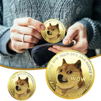 Sjove Dogecoin Guld Sølv Dog Erindringsmønter Samling Wow Dog Mønster Souvenir-Boligindretning Håndværk Desktop Pynt