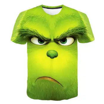 Sjove Film Jul Grønne Grinch 3D-Print Boy T-shirt Kid Søde Sommer kortærmet T-shirt Baby Børn Casual t-Shirts Toppe