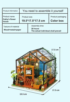 Sjove Magiske Kreative DIY Sommerhus Håndlavet 3D-Simulation Puslespil Legetøj Model Casey Flower House Jul Legetøj Til Børn Gave