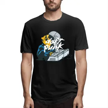 Sjove printDaft Nødder Daft Punk T-Shirt i Overstørrelse, O-hals Bomuld Tilpassede kortærmet Tshirt Mænd