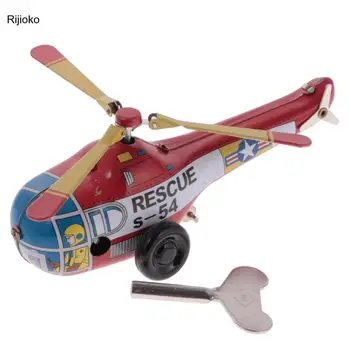 Sjove Vintage Helikopter Model Clockwork Vind Op Tin Toy Collectables Klassisk Legetøj for Børn, Kreative Fødselsdag Gave Dekoration