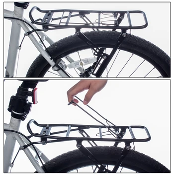 Skivebremse Aluminium Legering Cykel Bageste Rack MTB Sammenklappelige Cykler Cykeltasker bærepose Bagage Hylde D5QD
