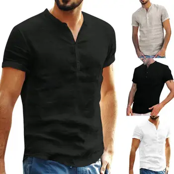Skjorte kortærmet Åndbar Afslappet Mænd, Single-breasted Shirt til hverdagen
