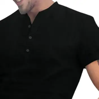 Skjorte kortærmet Åndbar Afslappet Mænd, Single-breasted Shirt til hverdagen