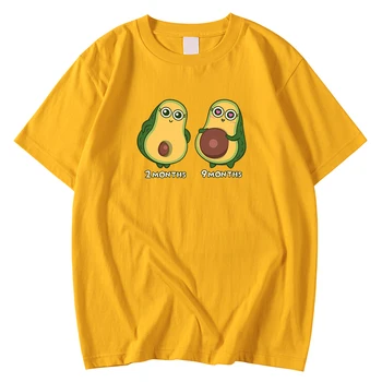 Skjorter Mandlige T Overdimensionerede Åndbar Forår Sommer T-Shirt Med Tegneserie Frugt Gravid Avocado Print Top O-Hals Behagelig T-Shirt Til Mænd
