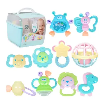 Skralde Sæt Baby Legetøj For Nyfødte Baby Tidlig Uddannelse Puslespil Begyndervanskeligheder Legetøj Til 0-1 År Gamle Baby