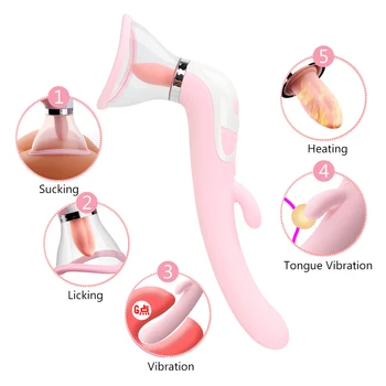 Slikning Klitoris Brystvorten Massageapparat Klitoris Stimulation Flirte Multispeed Sugende Dildo Vibrator Sex Legetøj til Kvinder