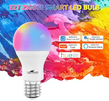 Smart E27 LED Pære Tuya Zigbee 3.0 Smart Liv APP Fjernbetjening RGB+W+C Arbejder Med Smartthings Alexa Echo Hub Google Startside