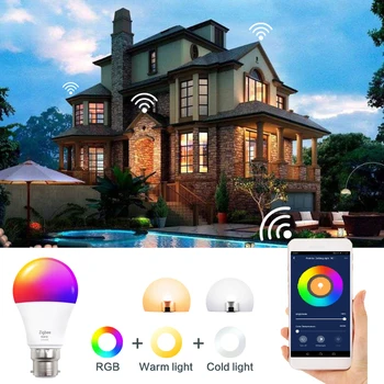 Smart Home Wireless Wifi Pære B22 E27 Dæmpbar LED RGB Lampe 85-265V Party Gadgets Lang Levetid Intelligent Soveværelse Nat Lampe