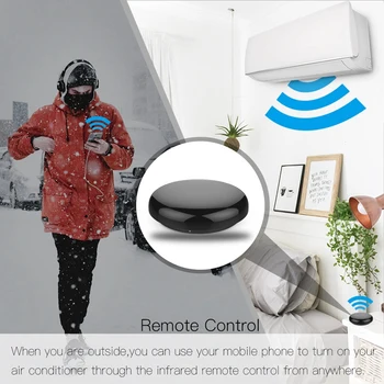 Smart IR Controller Smart Home Infrarøde Trådløse Fjernbetjening Tuya for Alexa, Google Hjem Osv Sort