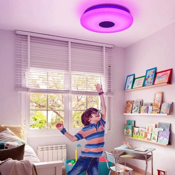 Smart Led-loftslampe Bluetooth Hjem belysning APP ' en Musik Lamper Flush Mount Loft Lampe+Fjernbetjening RGB Køkken stue