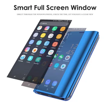 Smart Spejl Flip Phone Case For Xiaomi Redmi Note 9 9s 8T 9A 10T 10 8 Poco X3 M2 7 6 5 Pro Max antal 6A 7A 9C K20 F2 Lite Dække Coque