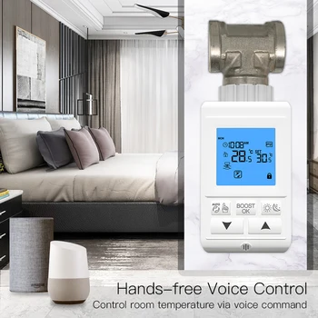 Smart TRV Termostatisk Radiator Ventil Controller Zigbee Termostat Varmelegeme Temperatur stemmestyring Arbejder med Alexa, Google Startside