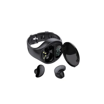 Smart ur TWS kombination aftagelig puls, farve tv med skridttæller ring påmindelse Bluetooth-5.0 headset