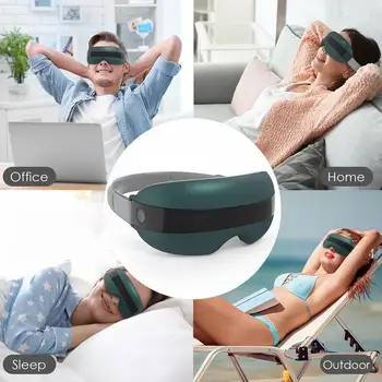 Smart Vibrationer Eye Massager Eye Care Instrumentale Varme Bluetooth Musik Lindrer Træthed, Mørke Rande Genopladelige 3 Massage Tilstand