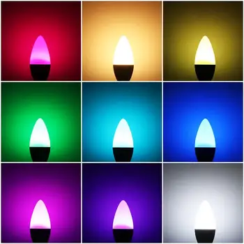 Smart WiFi Candle Bulb LED-Lampe Støtte Amazon/Google Startside/IFTTT Remote Voice Control Smart RGB LED Pære
