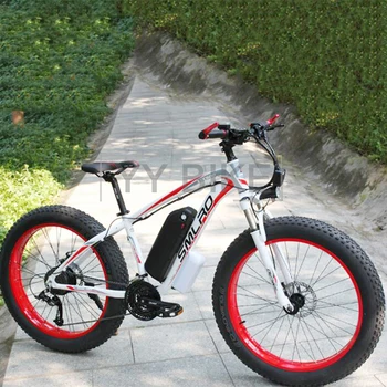 SMLRO XDC600 Lithium Batteri Voksen Elektriske Fat Cykel 26 Tommer Hjul 350W 48V 15AH 21 Speed Road Mobilitet Mountain Cykel E-Cykel