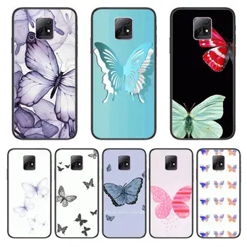 Smuk blomst butterfly søde Telefon Tilfældet For XiaoMi Redmi 10X 9 8 7 6 5 EN Pro S2 K20 T 5G Y1 Animationsfilm Sort Silikone Cover Tilbage Før