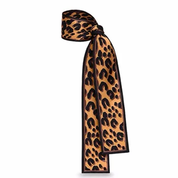 Smuk Leopard Print Nye Silke Tørklæde Uafgjort Uafgjort Taske Små Bånd Kvindelige Tørklæde Tørklæde Lille Tørklæde N4