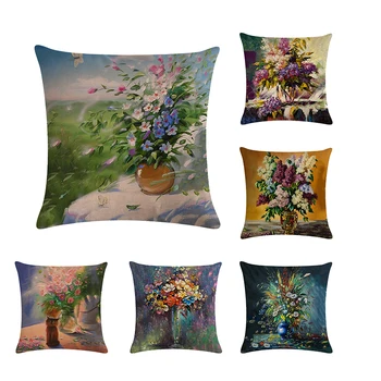 Smukke blomster pudebetræk, dekorative pudebetræk, sofa stol dække, pudebetræk 45 / 45 cm, boligindretning