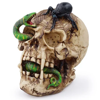 Snake Kraniet Harpiks Skelet Opbevaring Krog Vægbeslag, Skrivebord Ornament Living Room Sæt Home Party Halloween Dekoration Tilbehør
