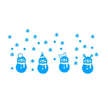 Snemand Tegnefilm Glædelig Julepynt Tilbehør Lysende Spejl Wall Stickers til Badeværelse Vindue New År ' s Indretning 2021