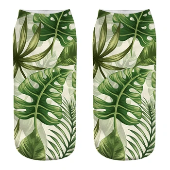 Sokker Kvinder 9 Par Sæt Tropiske Plante 3D-Print Kreative Blomst, Frugt Mønster Design Personlighed Tendens Bomuld Sokker