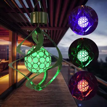 Solar LED Vind Spinner Lampe farveskiftende Kreative Offentlig Hængning Wind Chime Lys For Indre Gårdhave Belysning Indretning