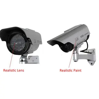 Solar Power LED CCTV Kamera Falsk Sikkerhed Kamera Udendørs Dummy Overvågning LESHP