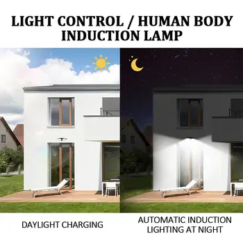 Solar Powered Motion Sensor Energibesparelser Spotlight væglampe Holdbar Sammenklappelig Roterbar PIR væglampe Udendørs Haven