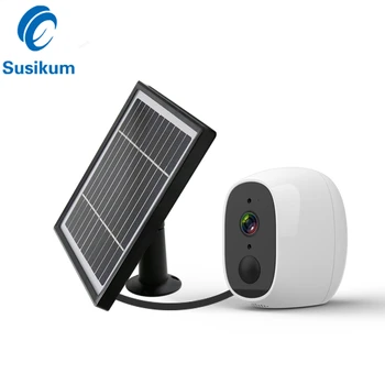 Solenergi Genopladning Wireless WiFi Kamera, 1080P 2MP HD Offentlig Sikkerhed, IP Kamera Overvågning Eksterne Solar Panel