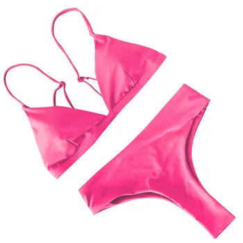 Solid Farve, Sexede Bikini Sæt Badetøj Kvinder V Hals Badedragt Kvindelige Push Up Bikini 2021 Badetøj, Strand Slid Biquini Купальник