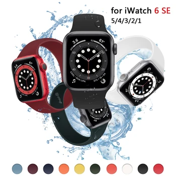 Solo Loop Band for Apple Ur 6 SE 5 44mm 40mm Iwatch Elastisk Silikone Rem Armbånd 42mm 38mm for Apple Watch Series 4 3 2 1