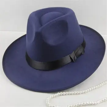 Solskærm Mænd Kvinder Hårdt Følte Wide Brim Fedora Panama Hat Efteråret Vintage Cap шляпа женская летняя