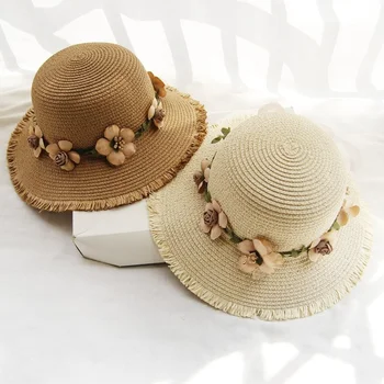 Sommer hatte til kvinder, flower gorro Strå Hat 2021 sombrero mujer sammenklappelig panama Hat solskærm cap large wide brim stranden hatte