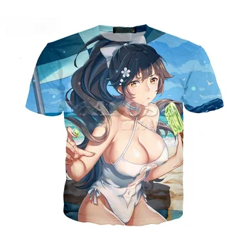 Sommer Stil Pullover T-Shirt til Mænd, Kvinder T-shirt 3D-Print Anime Spil Azur Lane Harajuku Style T Shirt Tøj
