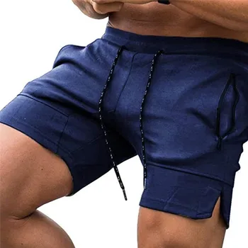 Sommeren 2020 Mænds Casual Shorts Midten Talje Solid Snor Lommer Shorts Mandlige Confortable Fashion Streetwear Shorts