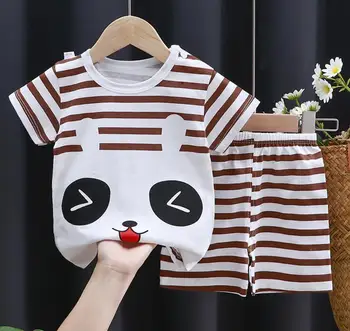 Sommeren Brand Designer Nyfødte Baby Drenge Tøj Passer til Baby Pige Tøj i Bomuld Top+Bukser 2STK Kids Spædbarn Tøj Sæt