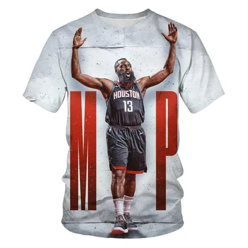 Sommeren Høj Kvalitet Oversized T-Shirt Basketball Stjerne Grafisk T-Shirt 3D Printet Sport Shirt Løs, kortærmet T-Shirt Størrelse 100-6XL