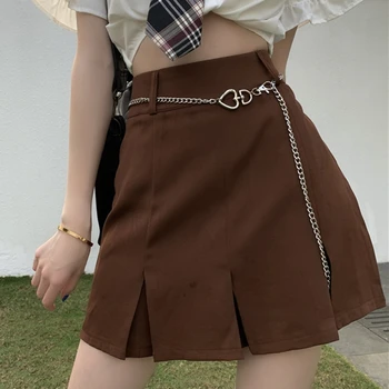 Sommeren Kvinder Harajuku Plisseret A-Line Nederdel, Casual Koreansk Empire Nederdele Sød Vintage Høj Talje Mini Nederdel Smarte Slanke Kvinde