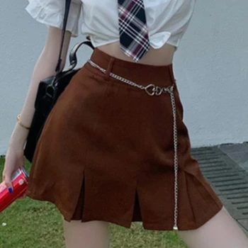 Sommeren Kvinder Harajuku Plisseret A-Line Nederdel, Casual Koreansk Empire Nederdele Sød Vintage Høj Talje Mini Nederdel Smarte Slanke Kvinde