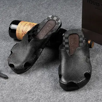 Sommeren mænds koreanske version af bløde såler mode tøfler anti-slip udenfor iført sandaler, afslappet strand sko taske hoved sandaler